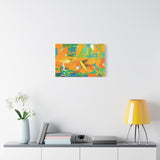 Abstract Orange & Green Canvas Art — Vibrant Modern Wall Decor