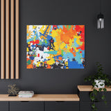 Abstract Splash Colorful Matte Canvas Wall Art – Vibrant Modern Stretched Print