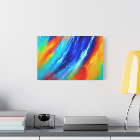 Abstract Rainbow Wave Matte Canvas Print — Vibrant Stretched Wall Art