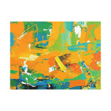 Abstract Orange & Green Canvas Art — Vibrant Modern Wall Decor