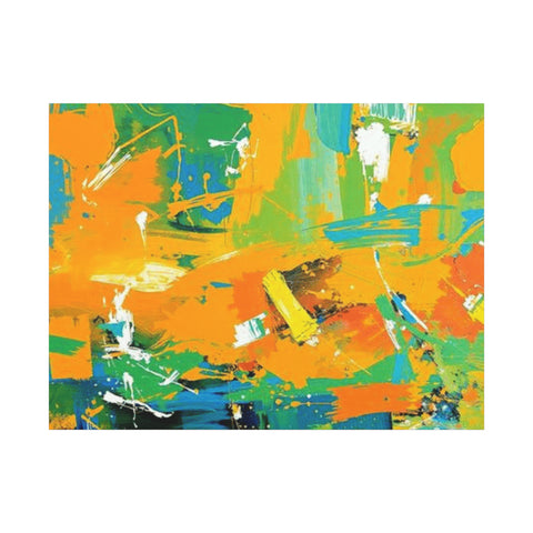 Abstract Orange & Green Canvas Art — Vibrant Modern Wall Decor