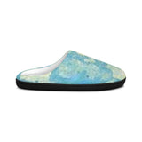 Blue Watercolor Cozy Slippers — Women's Indoor Soft House Shoes
