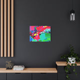 Abstract Neon Splash Matte Canvas Print — Vibrant Colorful Stretched Wall Art