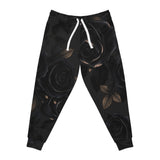 Black Rose Athletic Joggers — Floral Gothic All-Over Print Sweatpants
