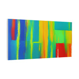 Abstract Rainbow Blocks Matte Canvas Print