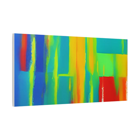 Abstract Rainbow Blocks Matte Canvas Print