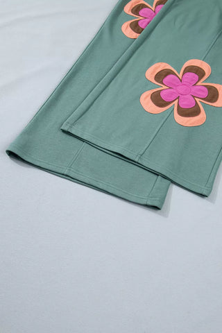 Floral Patchwork Wide Leg Pants
