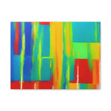 Abstract Rainbow Blocks Matte Canvas Print