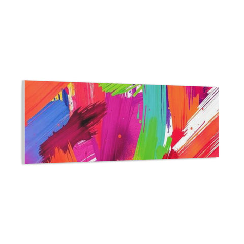 Abstract Rainbow Brushstrokes Matte Canvas Wall Art — Vibrant Stretched 1.25"