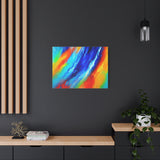 Abstract Rainbow Wave Matte Canvas Print — Vibrant Stretched Wall Art