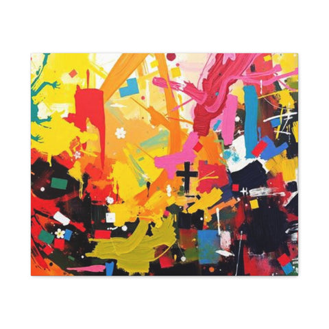 Abstract Color Splash Canvas Print - Vibrant Stretched Matte Wall Art