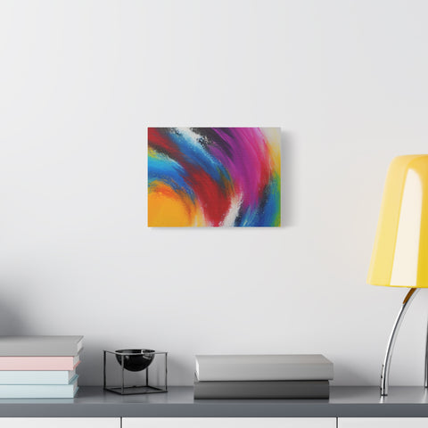 Abstract Rainbow Swirl Matte Canvas Print (Stretched)