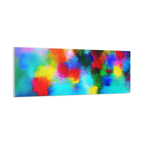 Abstract Rainbow Splash Matte Canvas Print