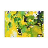 Abstract Green & Yellow Matte Canvas Print – Vibrant Modern Wall Art