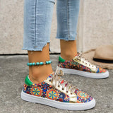 Printed Round Toe Sneakers
