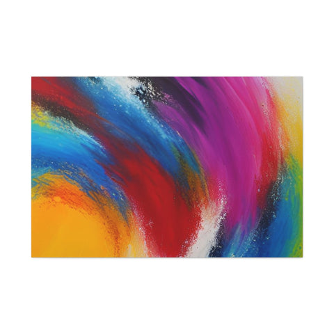 Abstract Rainbow Swirl Matte Canvas Print (Stretched)