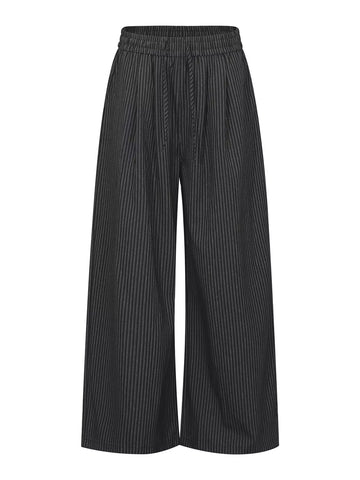 Men's Striped Wide-Leg Drawstring Pants