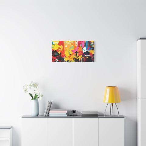 Abstract Color Splash Canvas Print - Vibrant Stretched Matte Wall Art