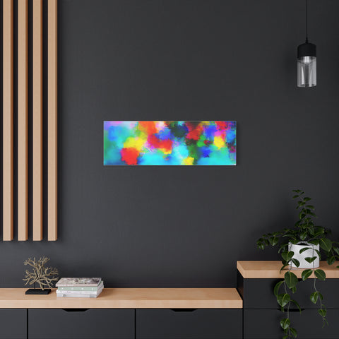 Abstract Rainbow Splash Matte Canvas Print