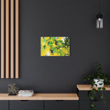 Abstract Green & Yellow Matte Canvas Print – Vibrant Modern Wall Art
