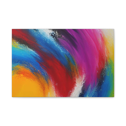 Abstract Rainbow Swirl Matte Canvas Print (Stretched)