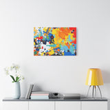 Abstract Splash Colorful Matte Canvas Wall Art – Vibrant Modern Stretched Print
