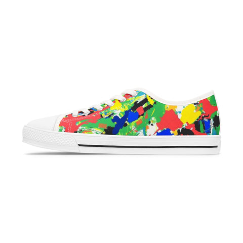 Women’s Low Top Sneakers — Colorful Paint Splat Design