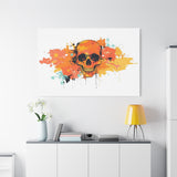 Skull Art Canvas Print – Vibrant Paint-Splash Skull Wall Decor