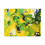 Abstract Green & Yellow Matte Canvas Print – Vibrant Modern Wall Art