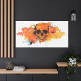 Skull Art Canvas Print – Vibrant Paint-Splash Skull Wall Decor