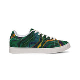 Low-Top Sneakers — Green Marble Swirl Leather Design