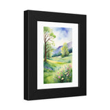 Framed Art Print - Serene Meadow Watercolor Poster