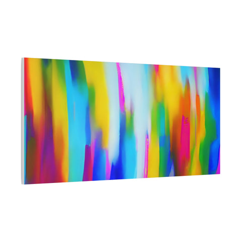 Abstract Rainbow Waves Matte Canvas Print — Vibrant Colorful Wall Art