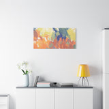 Abstract Colorful Brushstroke Matte Canvas Wall Art – Vibrant Orange & Green Stretched Print