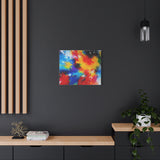 Abstract Color Splash Matte Canvas Print — Vibrant Stretched Wall Art