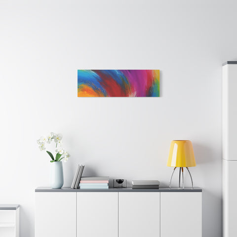 Abstract Rainbow Swirl Matte Canvas Print (Stretched)