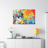 Abstract Splash Colorful Matte Canvas Wall Art – Vibrant Modern Stretched Print