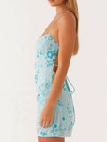 Beaded Floral Mini Dress