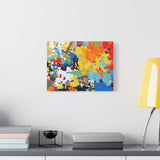 Abstract Splash Colorful Matte Canvas Wall Art – Vibrant Modern Stretched Print
