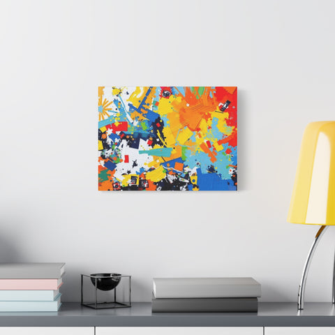 Abstract Splash Colorful Matte Canvas Wall Art – Vibrant Modern Stretched Print