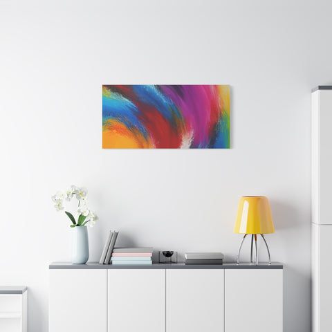 Abstract Rainbow Swirl Matte Canvas Print (Stretched)