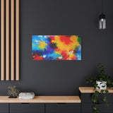 Abstract Color Splash Matte Canvas Print — Vibrant Stretched Wall Art