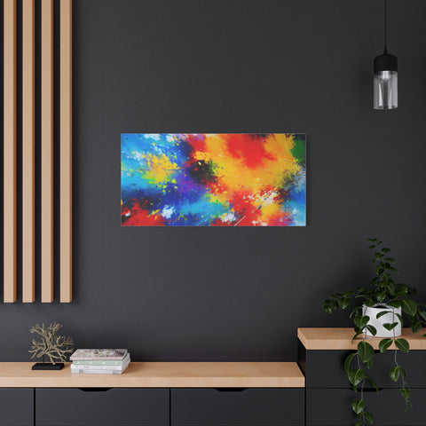 Abstract Color Splash Matte Canvas Print — Vibrant Stretched Wall Art