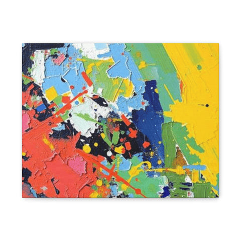 Abstract Color Splash Matte Canvas — Stretched Wall Art