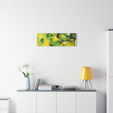 Abstract Green & Yellow Matte Canvas Print – Vibrant Modern Wall Art