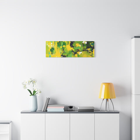 Abstract Green & Yellow Matte Canvas Print – Vibrant Modern Wall Art