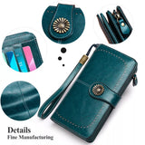 Vintage Style Leather Long Wallet