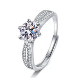 1 Carat Moissanite 925 Sterling Silver Ring