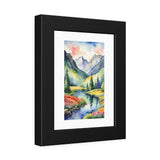 Mountain Meadow Watercolor Framed Poster
