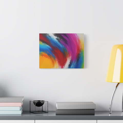 Abstract Rainbow Swirl Matte Canvas Print (Stretched)